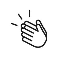 hands clapping icon. Applause and greeting symbol. Non verbal signal. Modern style pictogram vector