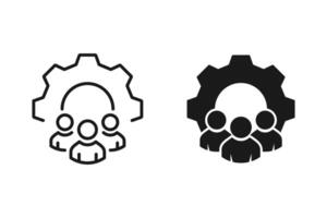 Teamwork management development icon set. Color editable vector
