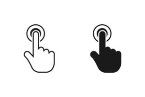 Hand cursor icon set. click icon . hand click. pointer vector