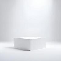 White podium platform pedestal stage Circle round cylinder square rectangle marble Isolated photo