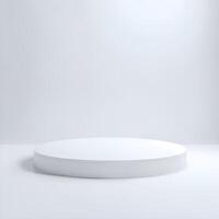 White podium platform pedestal stage Circle round cylinder square rectangle marble Isolated photo