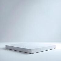 White podium platform pedestal stage Circle round cylinder square rectangle marble Isolated photo