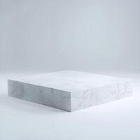 White podium platform pedestal stage Circle round cylinder square rectangle marble Isolated photo
