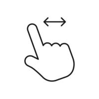hand swipe icon. scroll page symbol. Pointing finger hand cursor arrow vector