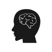 Head with brain, head . face profile . ai . artificial intelligence . vector