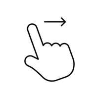 hand swipe icon. scroll page symbol. Pointing finger hand cursor arrow vector