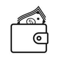 Wallet icon. Purse plugh for crypto payment. Digital wallet with bitcoin coin, billfold and cards. vector