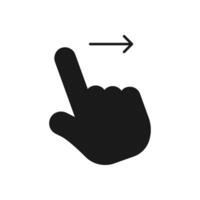 hand swipe icon. scroll page symbol. Pointing finger hand cursor arrow vector