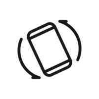 Rotate Mobile phone icon in flat style. Device rotation symbol. Turn your device. illustration sign for web site or mobile app vector