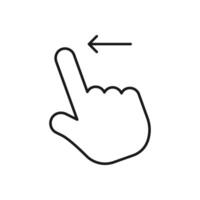 hand swipe icon. scroll page symbol. Pointing finger hand cursor arrow vector