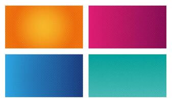 Background Set Decorated With Halftone Patterns Isolated On A White Background. vector