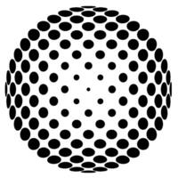 Monochrome Round Halftone Pattern Isolated On A White Background. vector