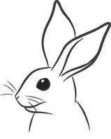 Rabbit easter head outline isolated on white vector