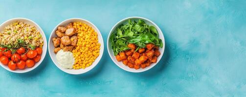 Balanced plate with lean proteins, veggies, and grains, portion control. photo