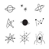 Abstract sparkle, star, planet universe hand drawn for element and illustration vector