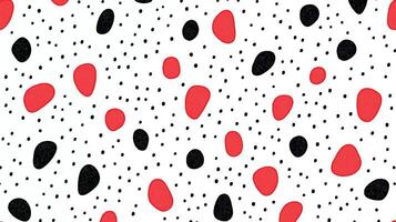 Playful Red and Black Polka Dot Pattern on White Background for Modern Design vector