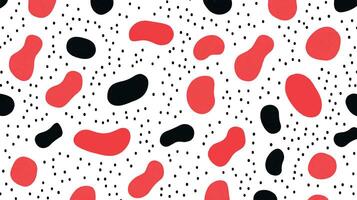 Abstract Red and Black Organic Shapes Pattern on White Background vector