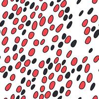 Abstract Red and Black Dotted Pattern on White Background - Artistic Modern Design vector