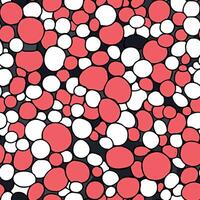 Abstract Red and White Polka Dot Pattern on Black Background - Modern Graphic Design vector