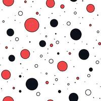 Abstract Red and Black Polka Dot Pattern on White Background - Minimalist Art vector