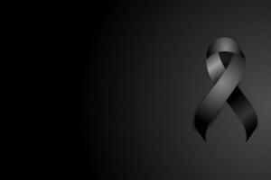 black ribbon with black gradient background vector