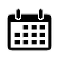calendar appointment schedule icon pixel art on white background vector