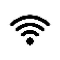 pixel art wifi wireless internet signal icon vector