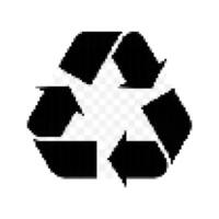 recycle symbol icon pixel art isolated on white background vector