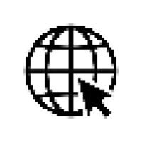pixel art click to go to website icon vector