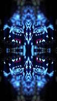 Abstract encrypted text chaos loop with glowing blue mirrored effects video