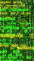 Futuristic Abstract Data Stream with Flowing Code Over Circuit Board video