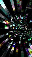 Flickering Pixel Tunnel Animation. Digital Streaming Glitch Art Loop video