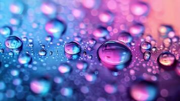 Water droplets on a colorful surface with a bokeh effect video