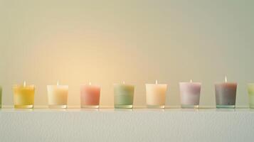 Candles creating a peaceful and serene atmosphere with their warm glow photo