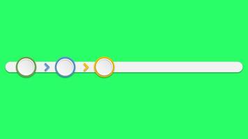 Animation colorful blank shape 5 step for design infographic time line templates on green screen. video