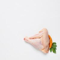 Chicken wing meat isolated on white background photo