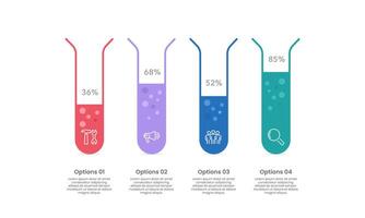 4 Business management options. Infographic science test tube design. Business presentation, Strategy, Road map and Plan. vector