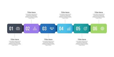 Business Horizontal Infographic Timeline. 6 Steps to Business Operation Plan for Success. Business Presentation, Marketing, Data, Project and Annual Report. vector