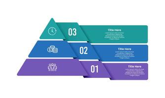 3 Steps Infographic Pyramid design. Business presentation, Development, Planning and Strategy. vector