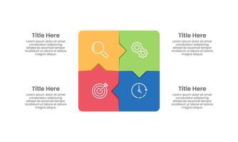 4 process Infographic jigsaw design. Business presentation, Planning, Management and Strategy. vector