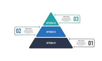 3 Steps Infographic Pyramid design. Business presentation, Development, Management and Strategy. vector