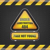 Under construction 404 page not found vector