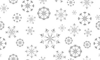 Silver snowflake seamless pattern, winter background, Christmas backdrop vector