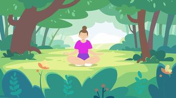 Woman Practicing Meditation in a Lush Forest During the Day video