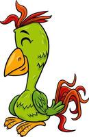happy cartoon parrot bird animal character vector