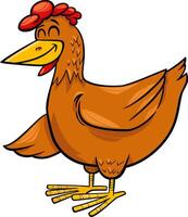 cartoon hen or chicken farm bird animal character vector