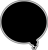 A black and white speech bubble with a speech bubble vector