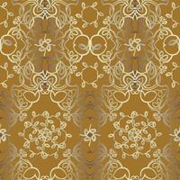This , ornate hand drawn repeating pattern features an elegant pattern of intertwined bands, reminiscent of classic damask patterns, ideal for wallpapers, upholstery, or high-end decor, evoking vector