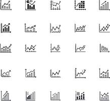 Growing bar graph icon set. Business graphs and charts icons. Statistics and analytics. vector