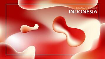 Background abstract gradient 3D liquid color red with white vector